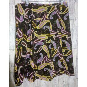 i.e. 100% Silk Skirt Paisley Midi Lined Size 12